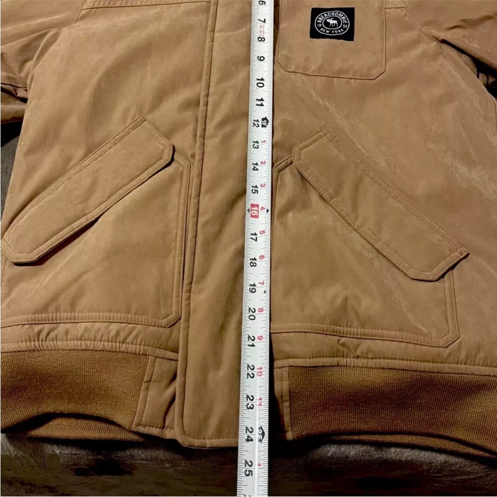 Abercrombie & Fitch Kids Utility Bomber Jacket Coat White Fleece 15 16 - Picture 7 of 9